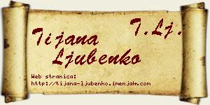 Tijana Ljubenko vizit kartica